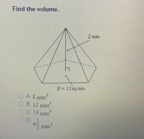 Question 8
Find the volume.