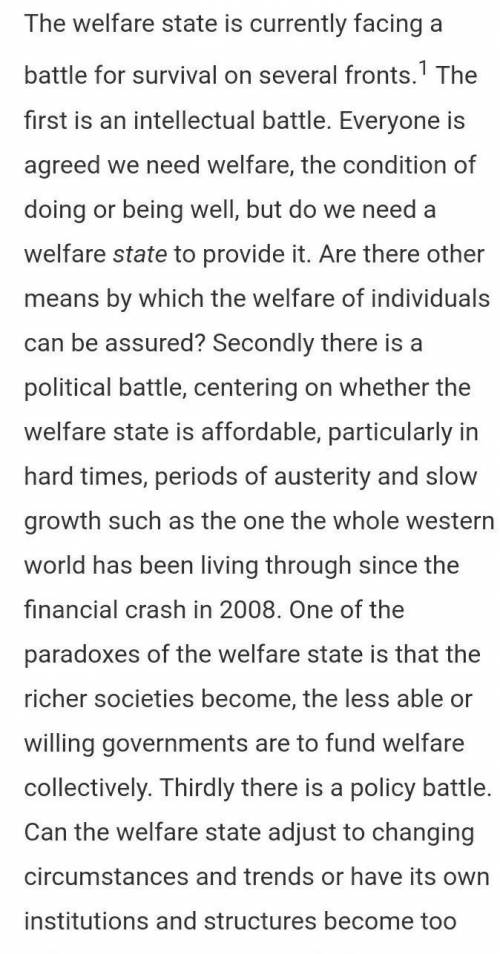 If welfare state is interpreted as a political intervention to ensure capitalism with a human face
