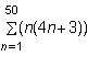 Which expression is equivalent to (see picture below)?

4[50(50+1)/2]^2+3(50) 
4[50(50+1)/2]^2+3(5