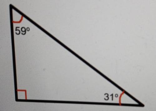 In the picture below the right triangle is drawn with a 59' angle. For night triangles with an angl