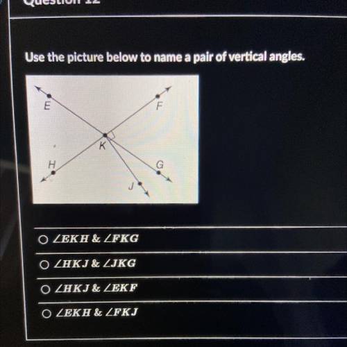 What is the pair of vertical angles.