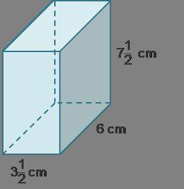 Find the volume of the rectangular prism using the formula V = Bh.

The area of the base, B, equal