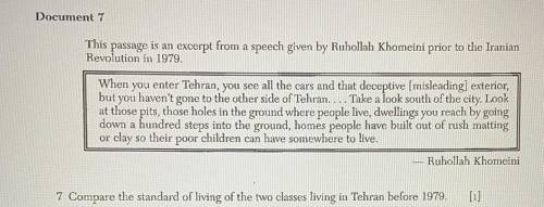 Compare the standard of living of the two classes living in Tehran before 1979.