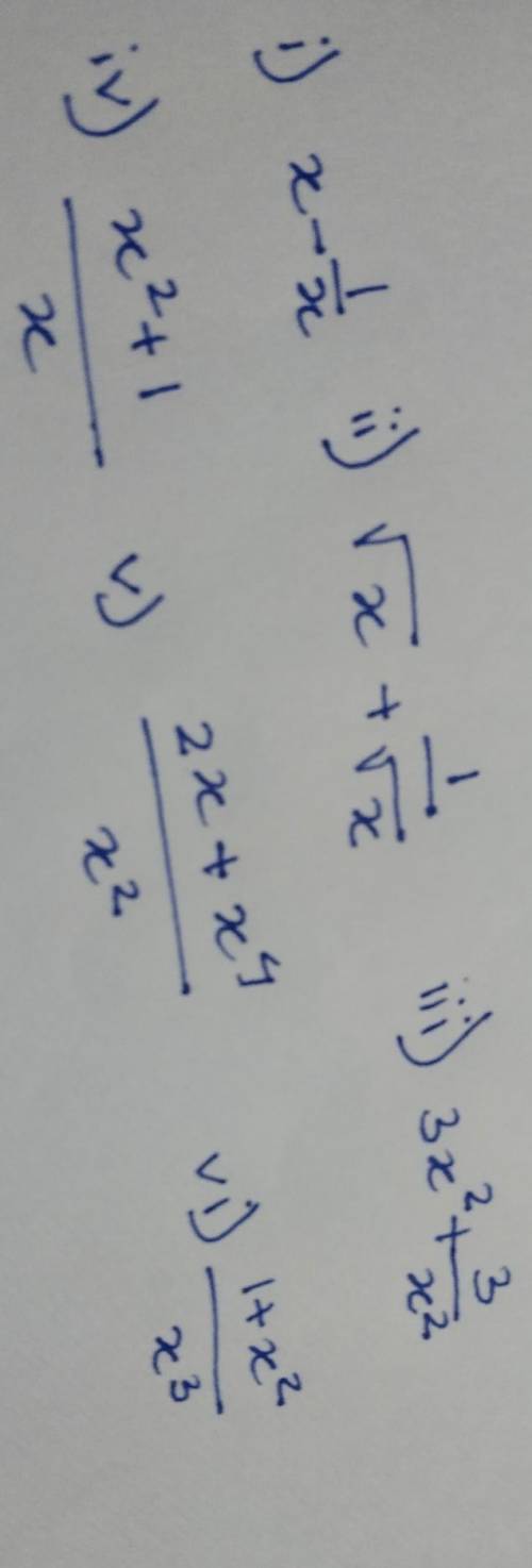 Find the derivative with respect to x of the following​