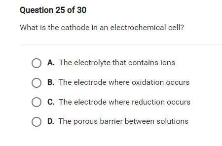 What is the cathode in an electrochemical cell?