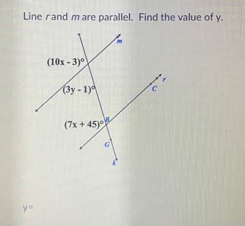 PLEASE HELP
FIND THE VALUE OF Y=