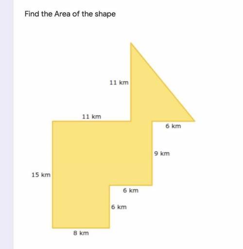 Find the Area of the shape
