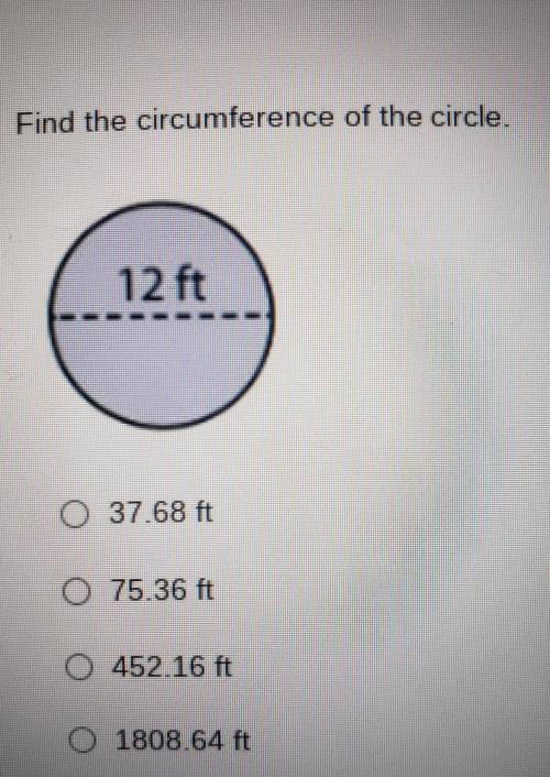 Find the circumference of the circle.​