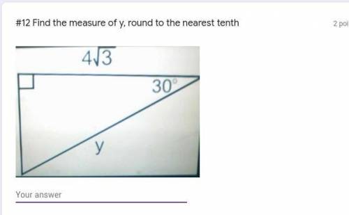Find the measure of y, round to the nearest tenth