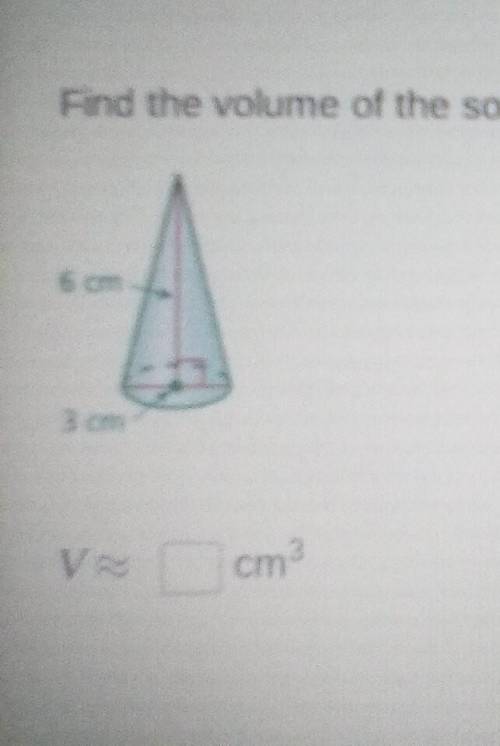 Find the volume of the cone. round your answer to the nearest tenth.​