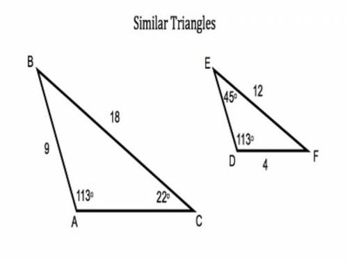 The triangles below are similar. Find the length of ED.