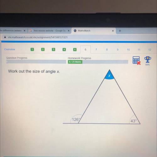 Work out the size of angle x 
Pls help thx !