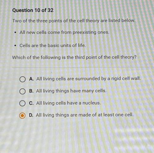 WILL GIVE BRAINLIST TO CORRECT ANSWER

Two of the three points of the cell theory are listed below