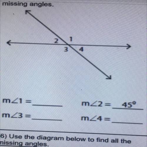 Use the diagram below to find all the missing angles