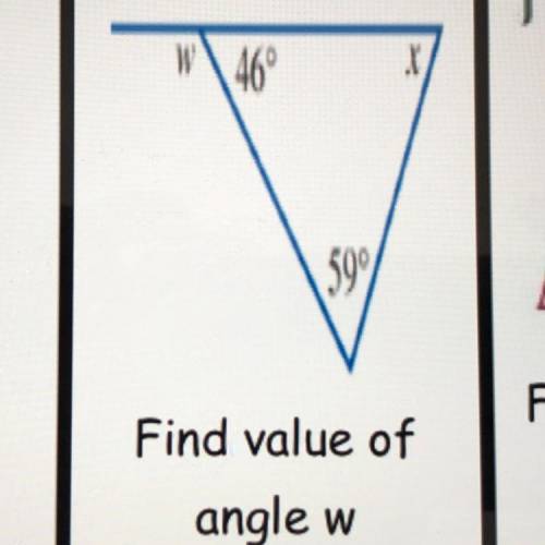 Find value of angle w