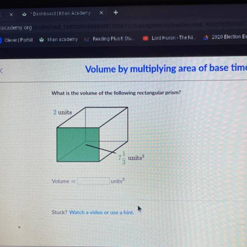 Volume by multiplying area of base times height

What is the volume of the following rectangular p