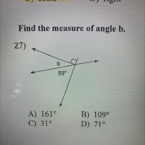 Find the mesure of angle b