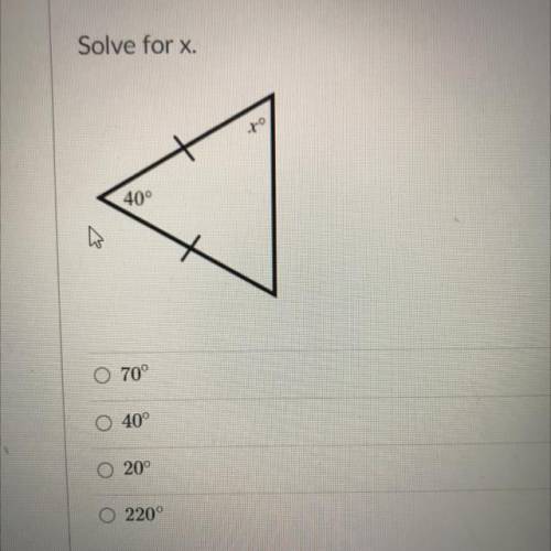 Solve for x.
Solve for x!