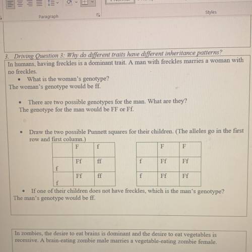 I need help with all the questions and filling out the punnet square