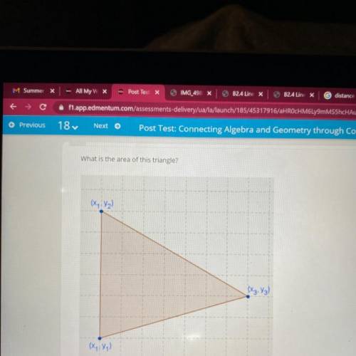 What is the area of this triangle? (x1,y1) (x1,y2) (x3,y3)