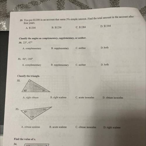 Help with 29, 30, 31, 32 & 33 please