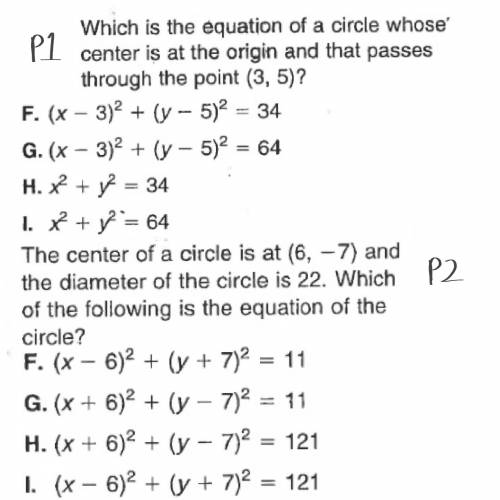The center of a circle is at (6,-7) and the diameter of the circle is 22. Which of the following is