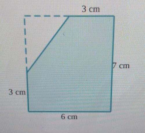 a right triangle is removed from a rectangle to create the shaded region shown below. find the area