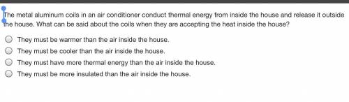 The metal aluminum coils in an air conditioner conduct thermal energy from inside the house and rel
