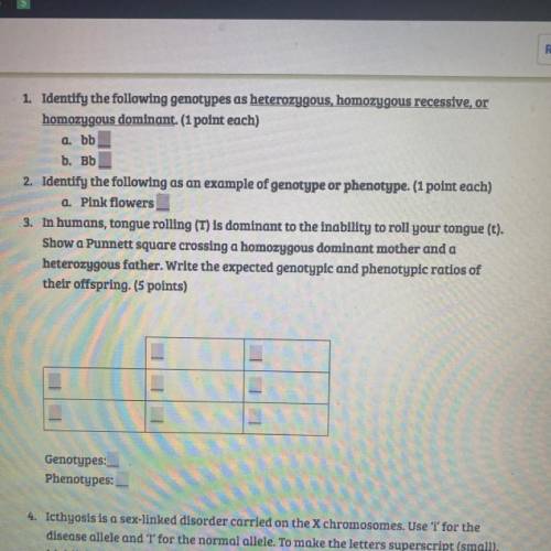 Biology! Please help!

Question 1-3 also to get a better look at the picture just zoom in :) thank