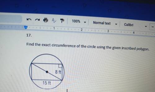 please help me with this question. find the exact circumference of the circle using the given inscr