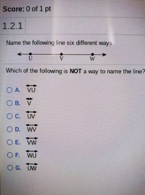 Name the following line six different ways.

Which of the following is NOT a way to name the line?