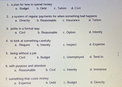 This are 7 different questions please help me