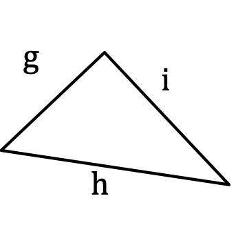 The vertex where side g and h meet should be labelled as