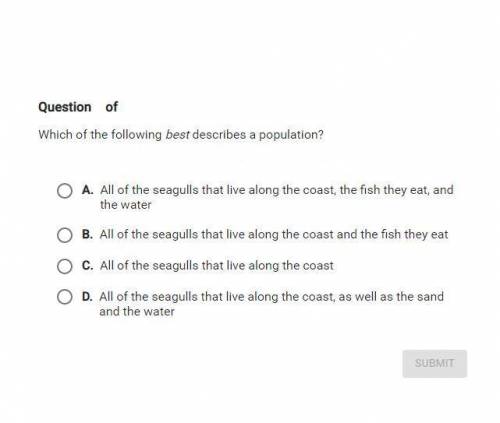 Which of the following best describes a population?