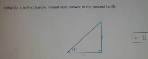 Solve for X in the triangle. Round your answer to the nearest TENTH. (LISTING BRAINLIST PLZ HELP)​