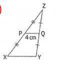 Calculate the length of line segment XY in each triangle.