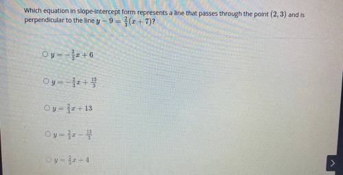 Which equation is perpendicular