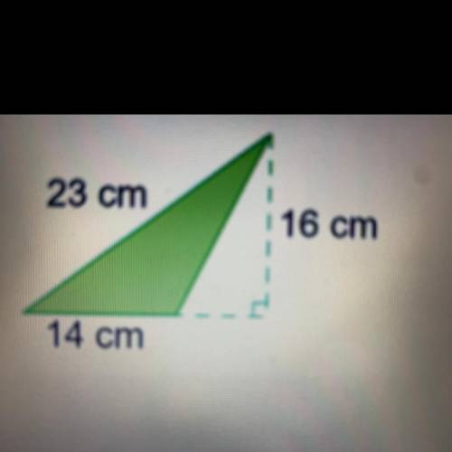 What is the area of the triangle in centimeters
squared?