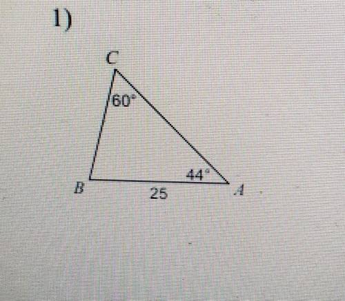 Solve each triangle. Round your answers to the nearest tenth.show work If possible ​