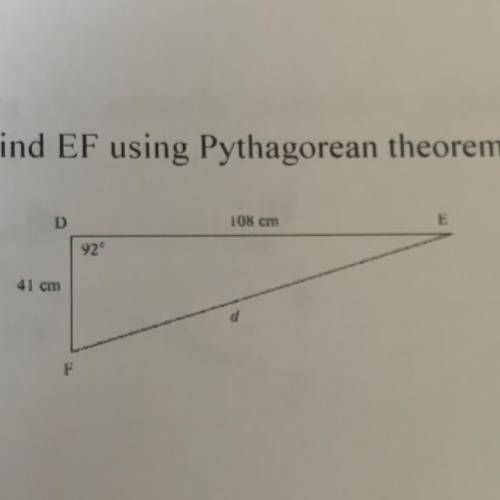 PLEASE ANSWER!! Find EF using Pythagorean theorem. Express answer to one decimal place.