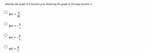 Describe the graph of a function g by observing the graph of the base function f