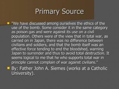 According to the source, what is the ethical problem of dropping an atomic bomb?
