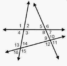In the diagram, the measure of angle 9 is 85°.

4 lines intersect to form 16 angles. The angles cr