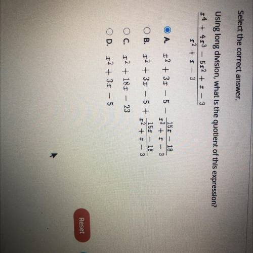 Using long division what is the quotient of this expression?