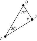 Geometry

What is the value of x?
Enter your answer in the box.
x = °