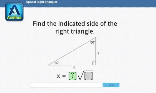 Find the indicated side of the triangle 60 30