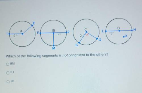 Which of the following segments is not congruent to the others?​