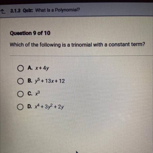 Which of the following is a trinomial with a constant term?