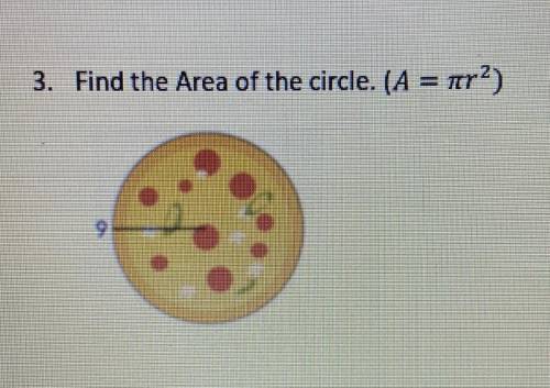 Find the area of the circle. (Picture attached). Thank you!!