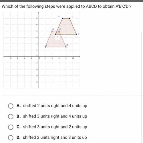 Which of the following steps were applied to ABCD to obtain A'B'C'D